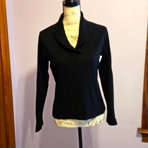 RAFAELLA BLACK LONG SLEEVE SWEATER